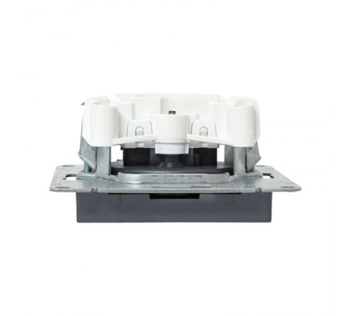 Механизм розетки, 16А, без заземления, со шторками, графит Эпика  UP1-SOG-101 EKF