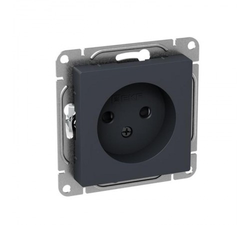 Механизм розетки, 16А, без заземления, со шторками, графит Эпика  UP1-SOG-101 EKF