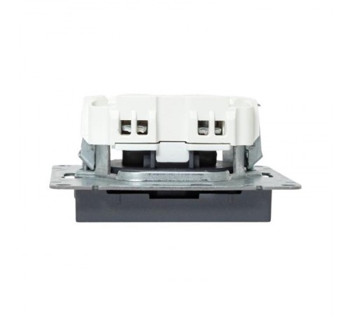 Механизм розетки, 16А, без заземления, со шторками, графит Эпика  UP1-SOG-101 EKF