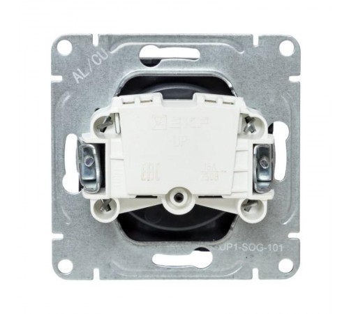 Механизм розетки, 16А, без заземления, со шторками, графит Эпика  UP1-SOG-101 EKF