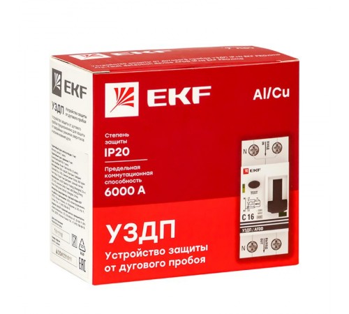 Устройство защиты от дугового пробоя (УЗДП) 1P+N 32А (C) 6 кА EKF PROxima  afdd-2-32C-pro  EKF