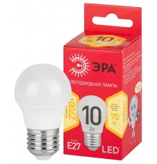 Лампа светодиодная RED LINE LED P45-10W-827-E27 R E27 / Е27 10 Вт шар теплый белый свет  Б0050698  ЭРА