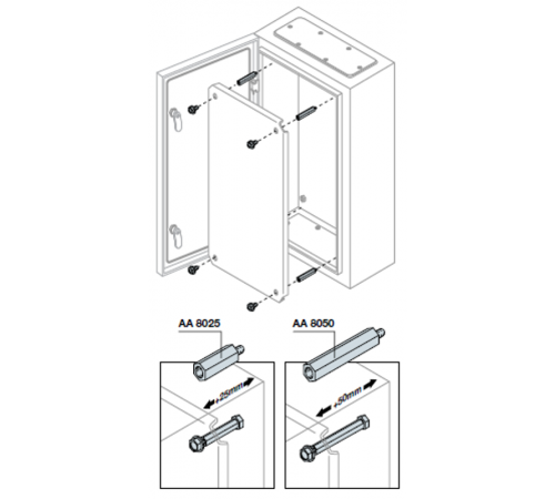 Проставки для платы L=50мм (1упак=12шт)  AA8050  ABB