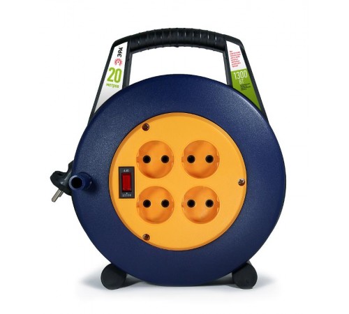 Удлинитель силовой BPx-4-2x0,75-20m в закрытом корпусе без заземления с выключателем 4 розетки 20м ПВС 2x0,75мм2 6А  Б0052924  ЭРА