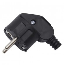 PPG16-41-202 Вилка угловая с/з, 250В, 16A, черный  39138  STEKKER