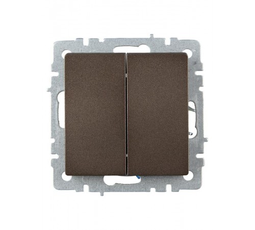 BRITE Выключатель 2-клавишный проходной 10А ВС10-2-6-БрТБ темная бронза  BR-V22-0-10-K45  IEK