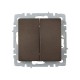 BRITE Выключатель 2-клавишный проходной 10А ВС10-2-6-БрТБ темная бронза  BR-V22-0-10-K45  IEK