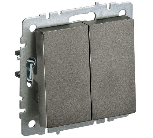 BRITE Выключатель 2-клавишный 10А ВС10-2-0-БрТБ темная бронза  BR-V20-0-10-K45  IEK