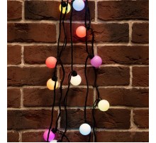 Гирлянда "Мультишарики" 38 мм, 10 м, черный ПВХ, 40 диодов, цвет RGB  303-579  NEON-NIGHT