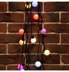 Гирлянда "Мультишарики" 38 мм, 10 м, черный ПВХ, 40 диодов, цвет RGB  303-579  NEON-NIGHT