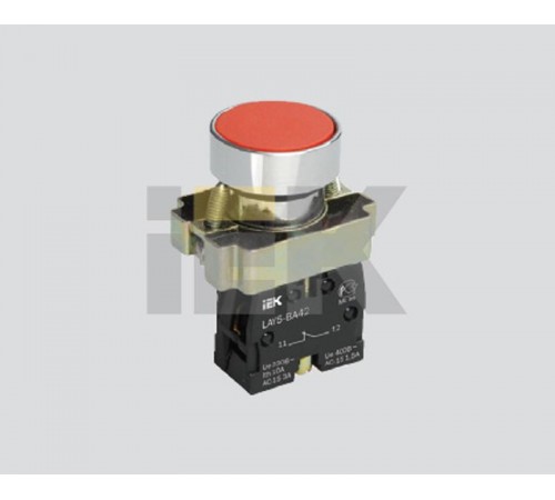 Кнопка управления LAY5-BA42 без подсветки красная 1р   BBT61-BA-K04  IEK