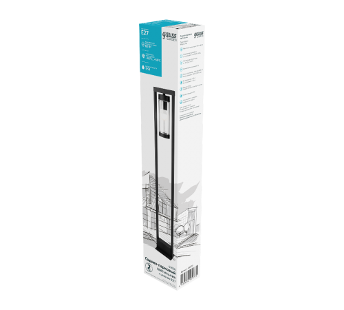 Светильник садово-парковый Clio столб 14.2*80cm, 170-240V / 50Hz, 1xE27, Max.60W, IP54  GD020  Gauss