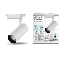Светильник светодиодный трековый цилиндр 32W 2750lm 4000K 180-240V IP20 75*220мм белый угол 24  TR072  Gauss