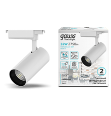 Светильник светодиодный трековый цилиндр 32W 2750lm 4000K 180-240V IP20 75*220мм белый угол 24  TR072  Gauss