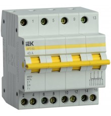 Выключатель-разъединитель (рубильник) трехпозиционный ВРТ-63 4п 40А  MPR10-4-040  IEK