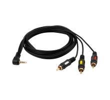 Шнур Стерео 3,5 мм 4C - 3 RCA, длина 1,5 мeтра (GOLD)  17-4412  REXANT