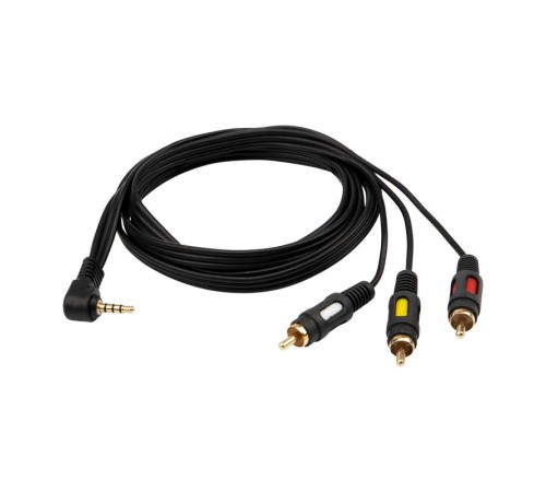 Шнур Стерео 3,5 мм 4C - 3 RCA, длина 1,5 мeтра (GOLD)  17-4412  REXANT