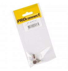 Переходник антенный, (гнездо F - штекер TV), угловой (1шт.) (пакет) PROconnect  05-4311-4-7  PROconnect