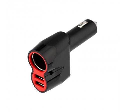 Автозарядка в прикуриватель REXANT АЗУ 2хUSB+гнездо, 12-24V, 5V,1 000mA белая 16-0299  REXANT