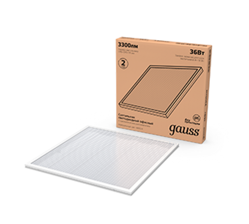 Светильник светодиодный универсальный 36W 4000K офисный 595*595*19 мм с призматическим рассеивателем  842123236  Gauss