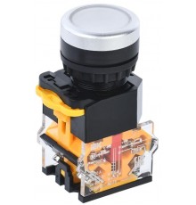 Кнопка D8-11 d=22мм 1з+1р белая  BBT30-11-3-22-K01  IEK