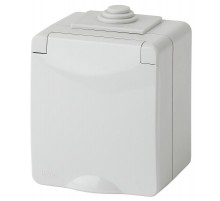 Розетка с заземлением IP65, 16A-250В, 11-2601-03, ОУ, Серый  Б0035988  ЭРА
