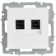 BRITE Розетка компьютерная двойная кат.5E RJ45 РК10-2-БрАБ арктический белый   BR-K20-1-K91  IEK