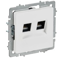 BRITE Розетка компьютерная двойная кат.5E RJ45 РК10-2-БрАБ арктический белый   BR-K20-1-K91  IEK