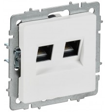 BRITE Розетка компьютерная двойная кат.5E RJ45 РК10-2-БрАБ арктический белый   BR-K20-1-K91  IEK