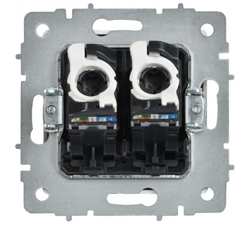 BRITE Розетка компьютерная двойная кат.5E RJ45 РК10-2-БрАБ арктический белый   BR-K20-1-K91  IEK