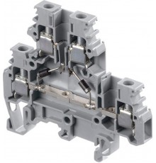 Клемма M4/6.DE2.D, 2-уровневая, 2 диода, 250В, 1А, 1 общий катод (нижний уровень общий), винт 4мм.кв.  1SNA115327R1200  TE