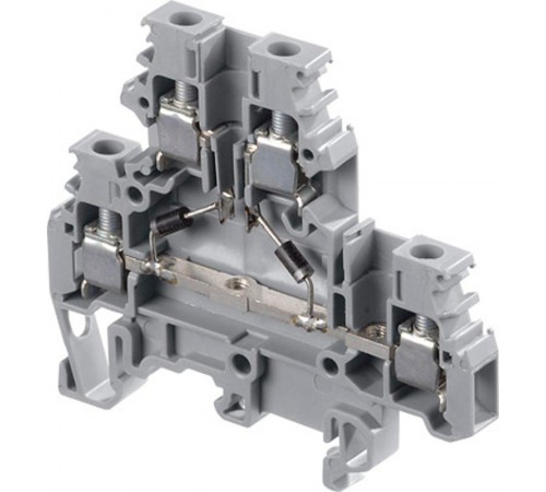 Клемма M4/6.DE2.D, 2-уровневая, 2 диода, 250В, 1А, 1 общий катод (нижний уровень общий), винт 4мм.кв.  1SNA115327R1200  TE