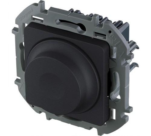 Inspiria Антрацит Диммер (светорегулятор) поворотный 300Вт без нейтрали С/У без рамки  673793  Legrand