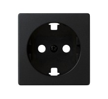Накладка со шторками для розетки с заземлением Schuko 2Р+Е черного матового цвета S82 Concept