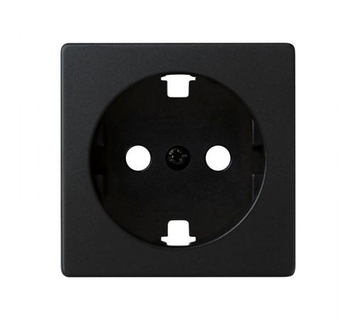 Накладка со шторками для розетки с заземлением Schuko 2Р+Е черного матового цвета S82 Concept