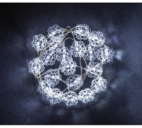 Гирлянда световая  NGF-DM001-20СW-2AA-белые снежинки  14049  Navigator