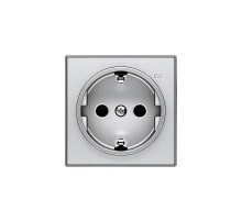 Накладка для розетки SCHUKO с линзой для контрольной подсветки, серия SKY, цвет серебристый алюминий2CLA858880A1301 ABB