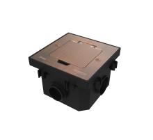 MultiDesk Лючок на 2 модуля IP44 с монтажной коробкой для бетонных полов МЕДЬ, тип MDK20  MDK20202CC  SE