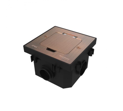 MultiDesk Лючок на 2 модуля IP44 с монтажной коробкой для бетонных полов МЕДЬ, тип MDK20  MDK20202CC  SE