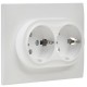 SKANDY Розетка 2-местная с заземлением без защитных шторок 16А в сборе SK-R08W арктический белый  SK-R21-16-K01-F  IEK