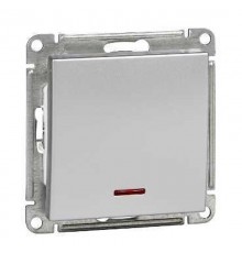 W59 Матовый хром Выключатель 1-клавишный 10АХ с подсветкой  VS110-153-5-86  SE