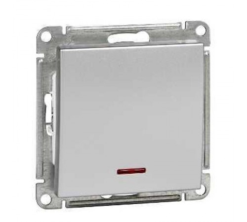 W59 Матовый хром Выключатель 1-клавишный 10АХ с подсветкой  VS110-153-5-86  SE