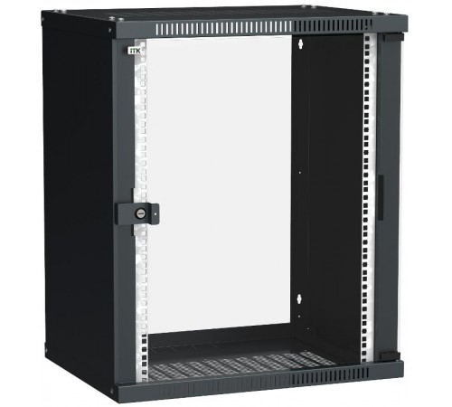 Шкаф LINEA WE 15U 600x450мм дверь стекло черный  LWE5-15U64-GF  ITK
