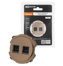 Розетка компьютерная двойная RJ45 бронза, "Байкал"   SQ1819-0416  TDM