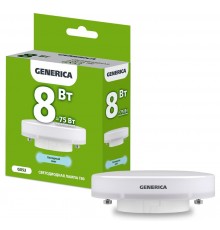 Лампа светодиодная T80 таблетка 8Вт 230В 6500К GX53   LL-T80-08-230-65-GX53-G  GENERICA