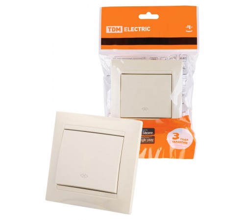 Перекрестный выключатель 1-кл. 10А сл. кость "Лама"  SQ1815-0136  TDM