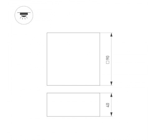 Светильник DL-GRIGLIATO-S90x90-12W Day4000 (WH, 90 deg, 230)  038335  Arlight