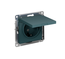 AtlasDesign Изумруд Розетка с заземлением, со шторками, с крышкой, 16А, механизм  ATN000846  SE