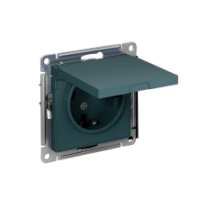 AtlasDesign Изумруд Розетка с заземлением, со шторками, с крышкой, 16А, механизм  ATN000846  SE