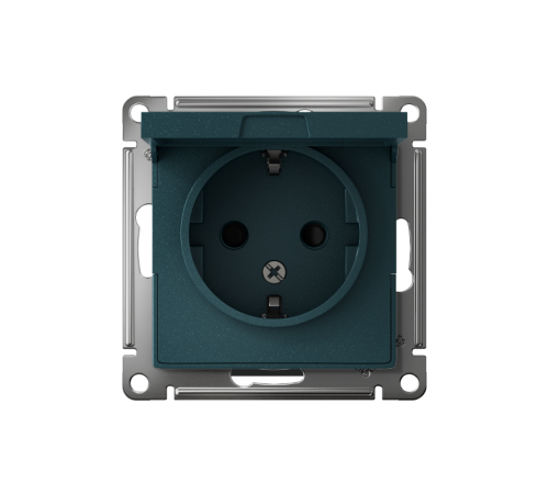 AtlasDesign Изумруд Розетка с заземлением, со шторками, с крышкой, 16А, механизм  ATN000846  SE